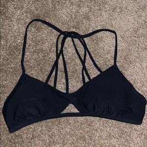 black strappy back hollister bikini top